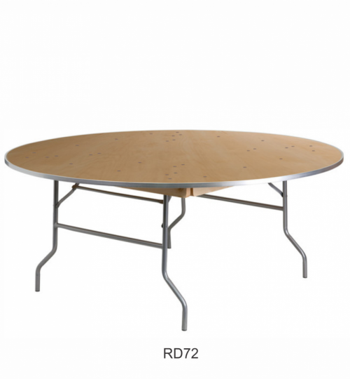 72" x 30"(h) round table